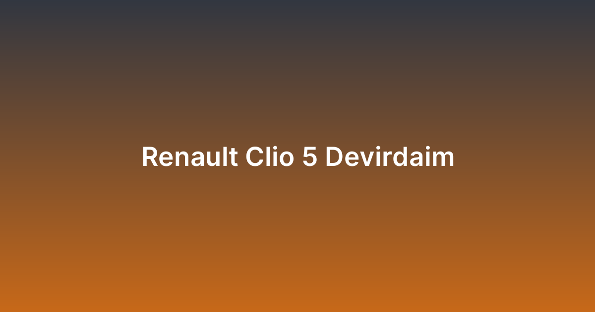 Renault Clio 5 Devirdaim