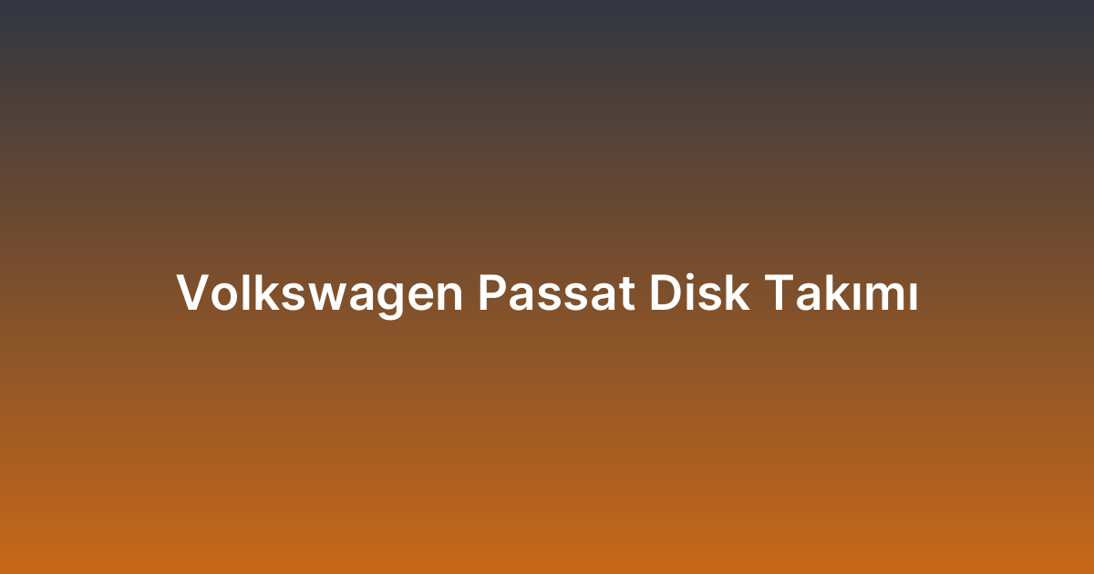 Volkswagen Passat Disk Takımı