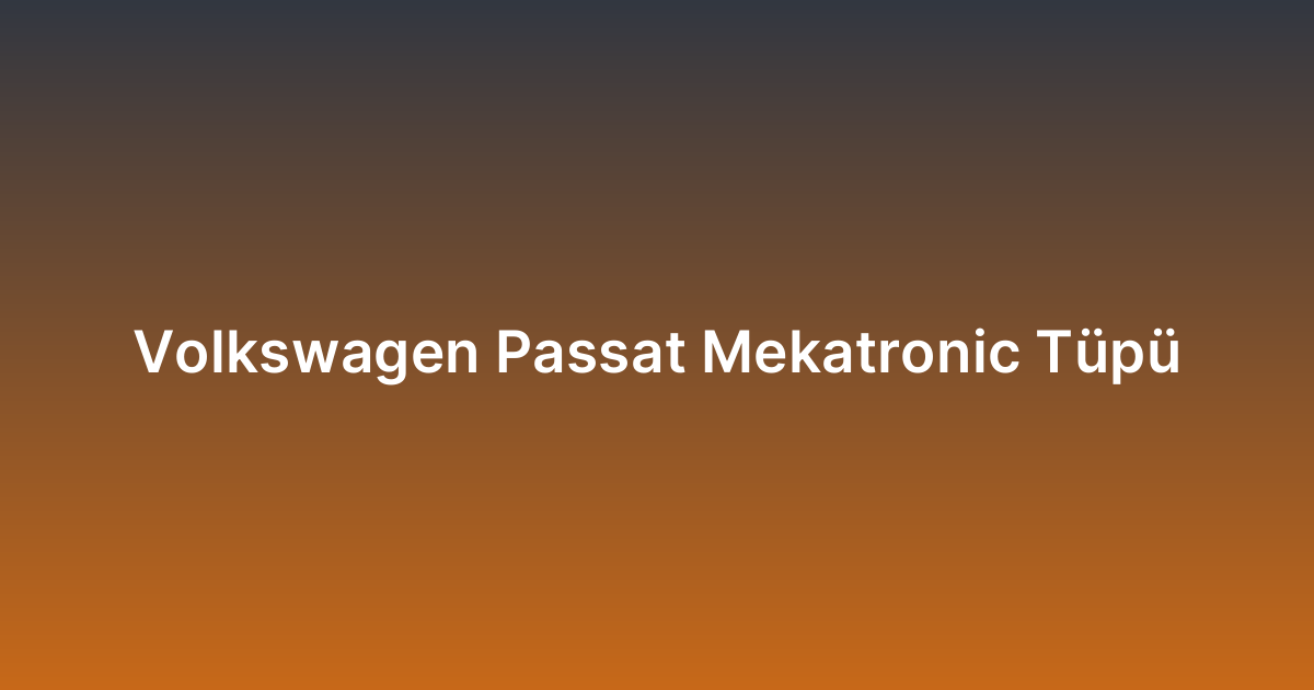 Volkswagen Passat Mekatronic Tüpü