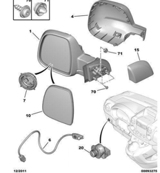 Citroën Citroen Berlingo 2009-2018 Sağ Dış Dikiz Aynası Orijinal | Orijinal Yedek Parça | 1679996180