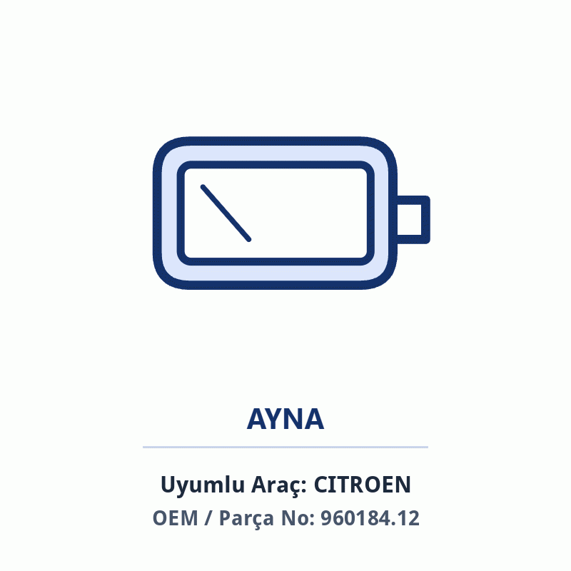 Peugeot PARTNER TEPEE AYNA KAPAGI İthal (960184.12)