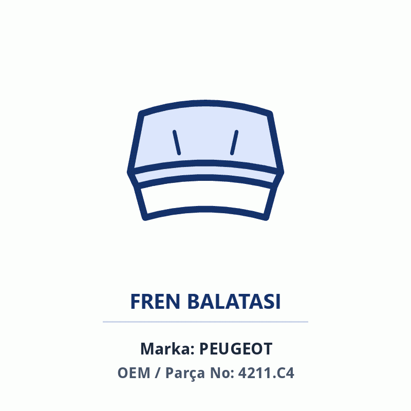 Peugeot FREN BALATA SACI ARKA Orijinal (4211.C4)
