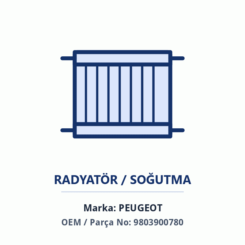 Peugeot Turbo Soğutucu Radyatör Orijinal (9803900780)