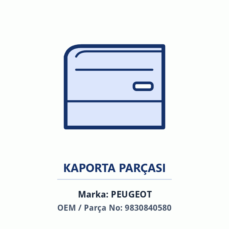 Peugeot SAG KAPUT MENTESE Orijinal (9830840580)