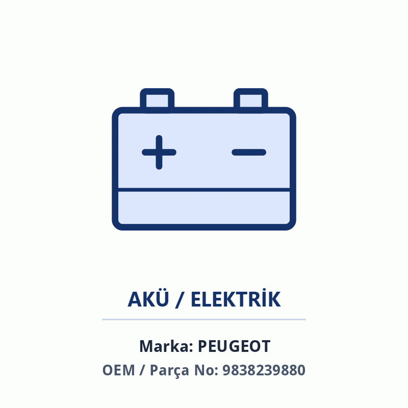 Peugeot NEGATIFKABLO Orijinal (9838239880)