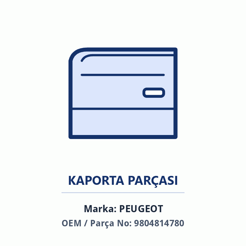 Peugeot ARKA PANEL DIS SACI C4CACTUS Orijinal (9804814780)