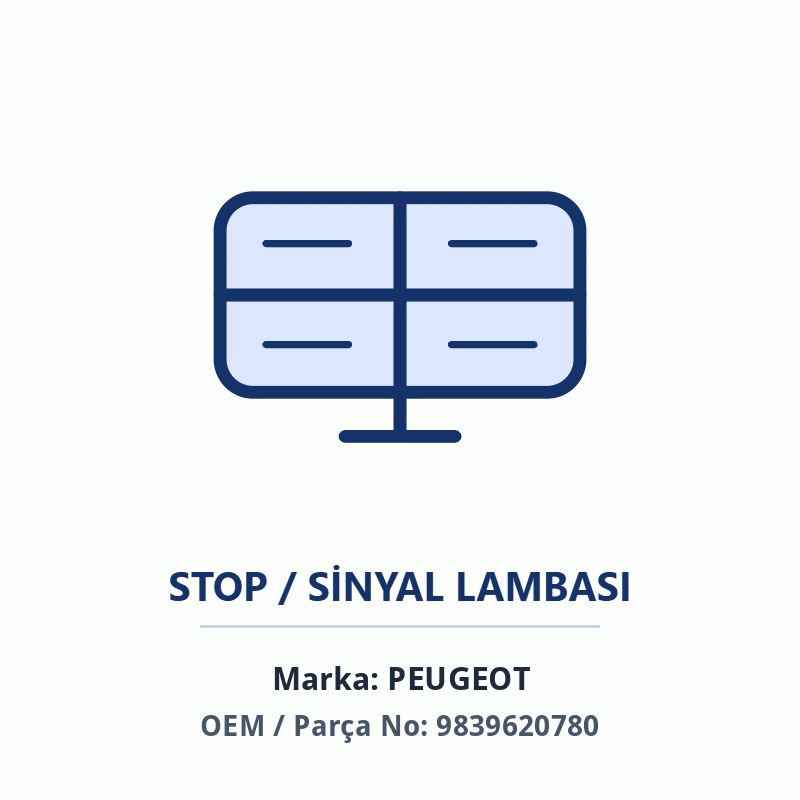 Peugeot Arka Lamba Yuva Orijinal (9839620780)