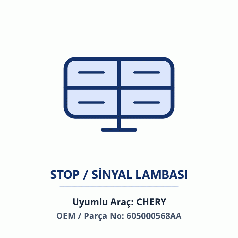 Chery Tiggo 7 Pro Max Bagaj Orta Stop İthal (605000568AA)